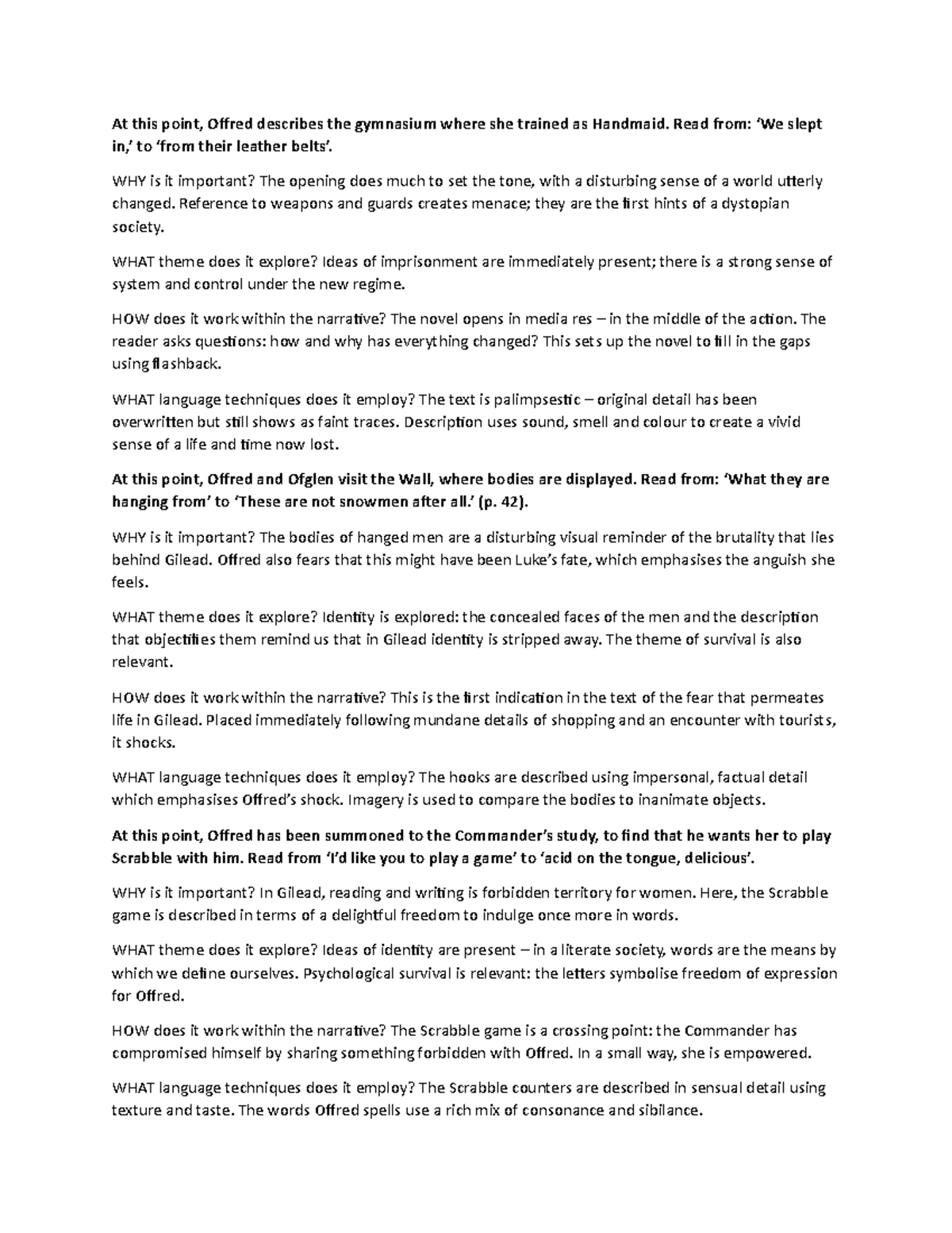 The handmaid tale quote analysis - At this point, Offred describes the ...