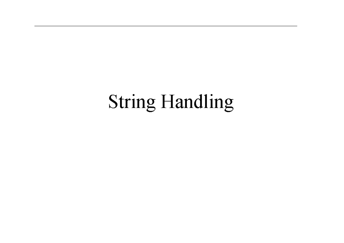 Mod 1Strings - String Handling Objectives String s. String Operation s ...