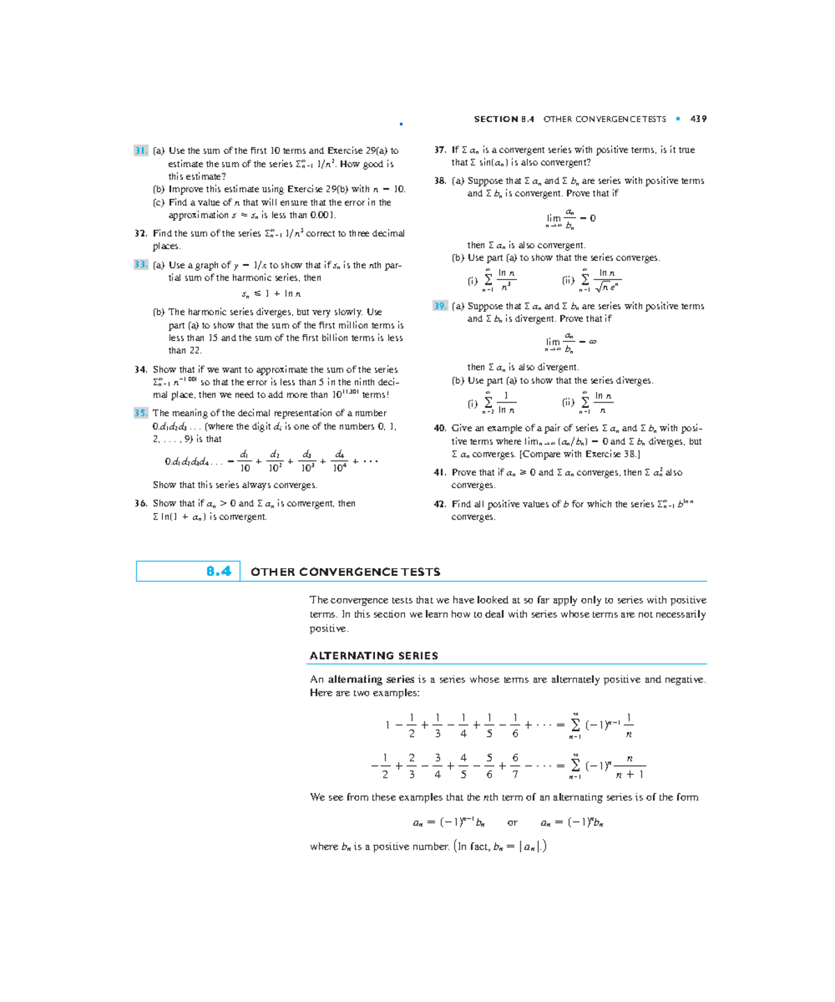 Math work ch - math work - If is a convergent series with positive ...