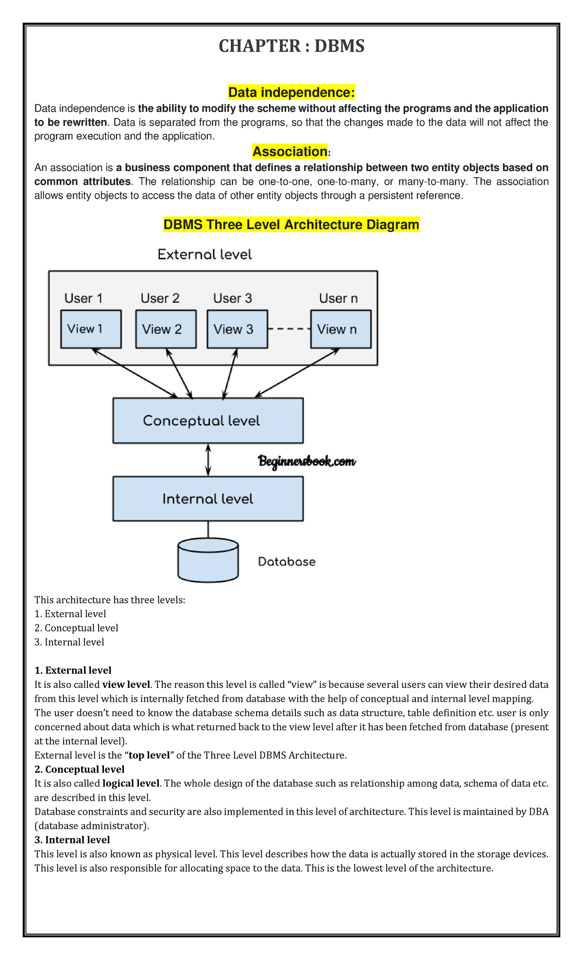 dbms-notes-chapter-dbms-data-independence-data-independence-is-the