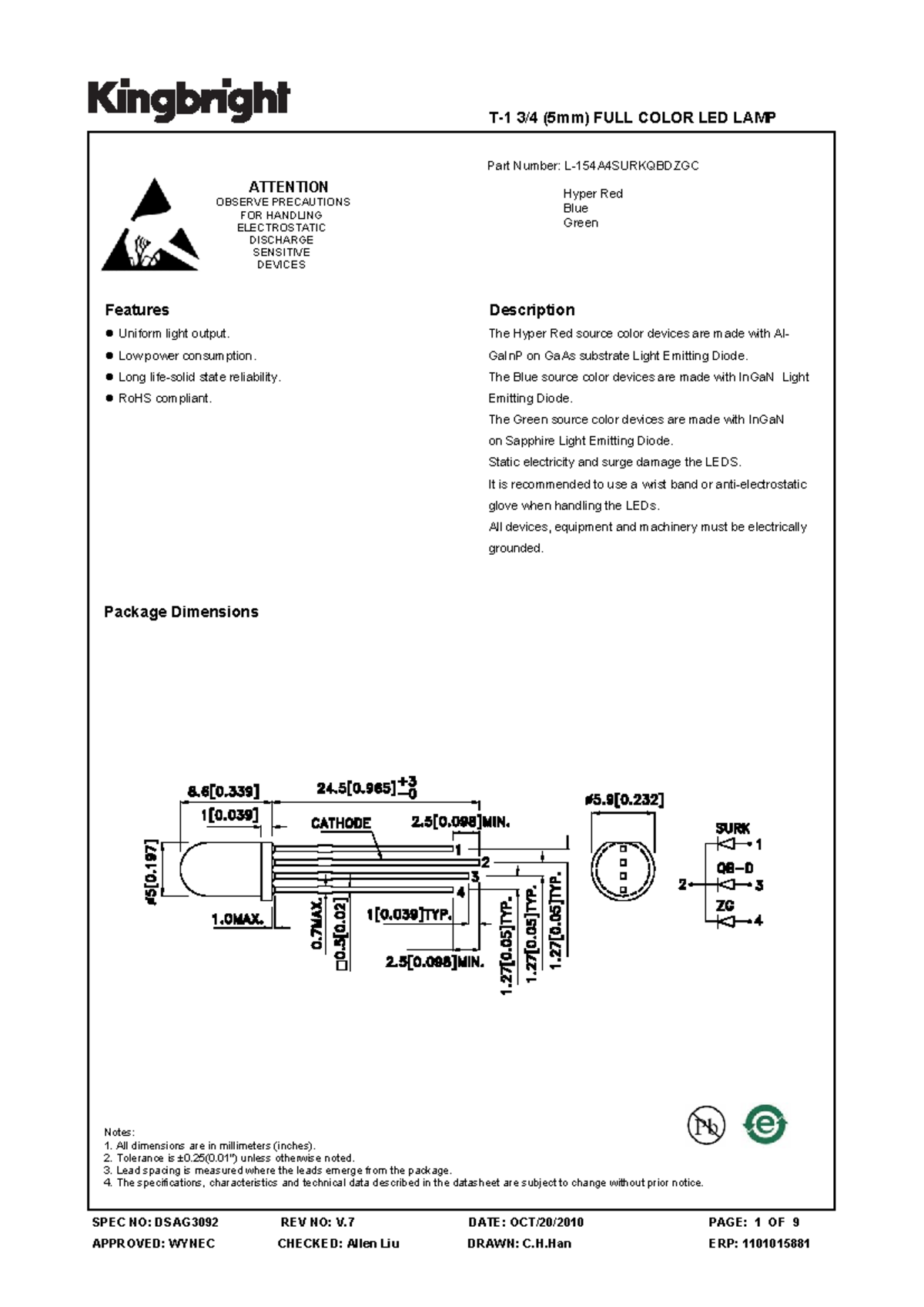 Lesson 4 RGB LED - codign for assignments - SPEC NO: DSAG3092 REV NO: V ...