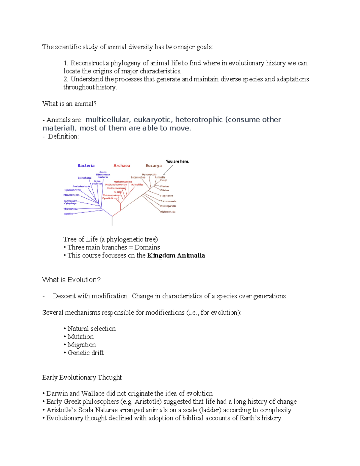 Study set BIOL 2001 Med 1 - The scientific study of animal diversity ...