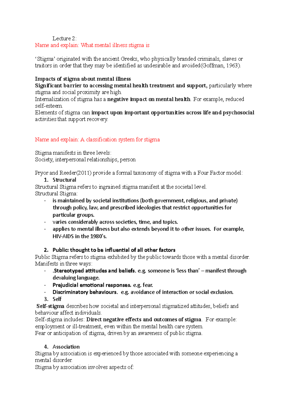 Clinical Psychology Lecture 2 Name And Explain What Mental Illness 