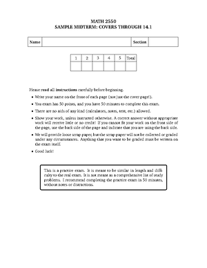 Final Exam Practice Written Solutions - Math 2550 Fall 2021 Practice ...