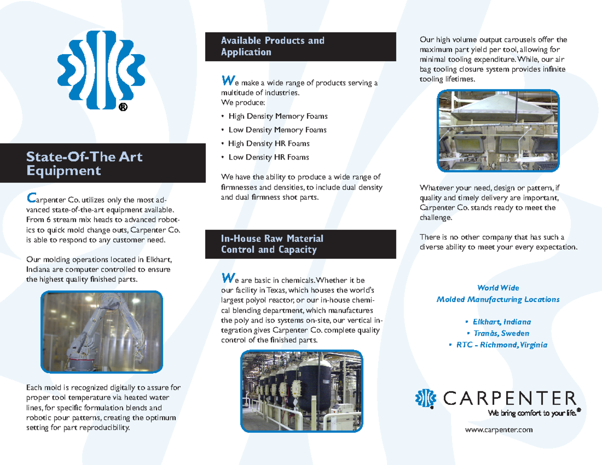 Carpenter-Molded - Carpenter Co. utilizes only the most ad- vanced ...