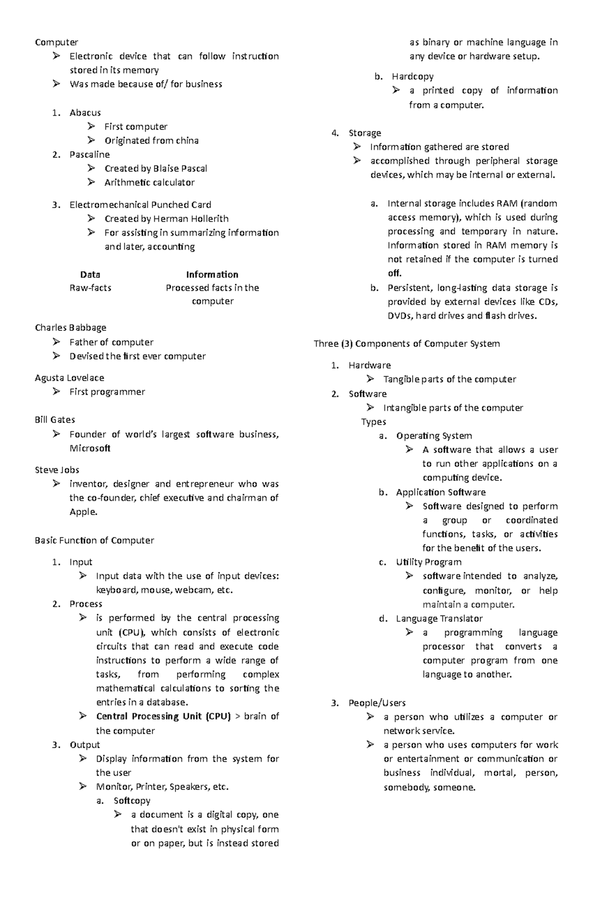 IT - Computer Electronic device that can follow instruction stored in ...