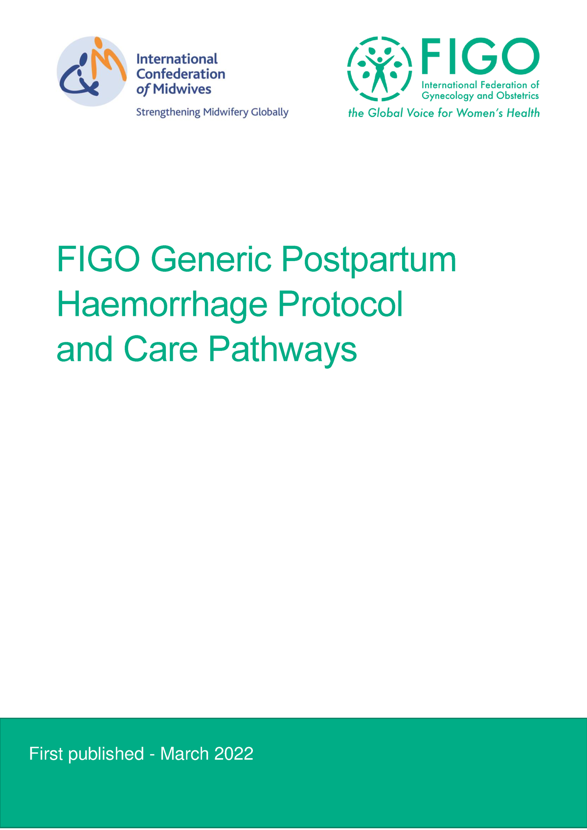 FIGO Generic Protocols PPH April 2022 - 1 First Published - March 2022 ...