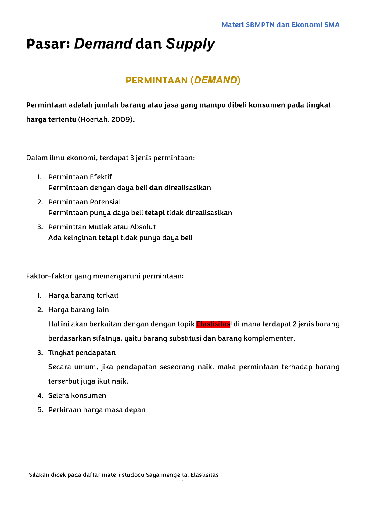 Pasar Permintaan Dan Penawaran Part1 - Materi SBMPTN Dan Ekonomi SMA 1 ...