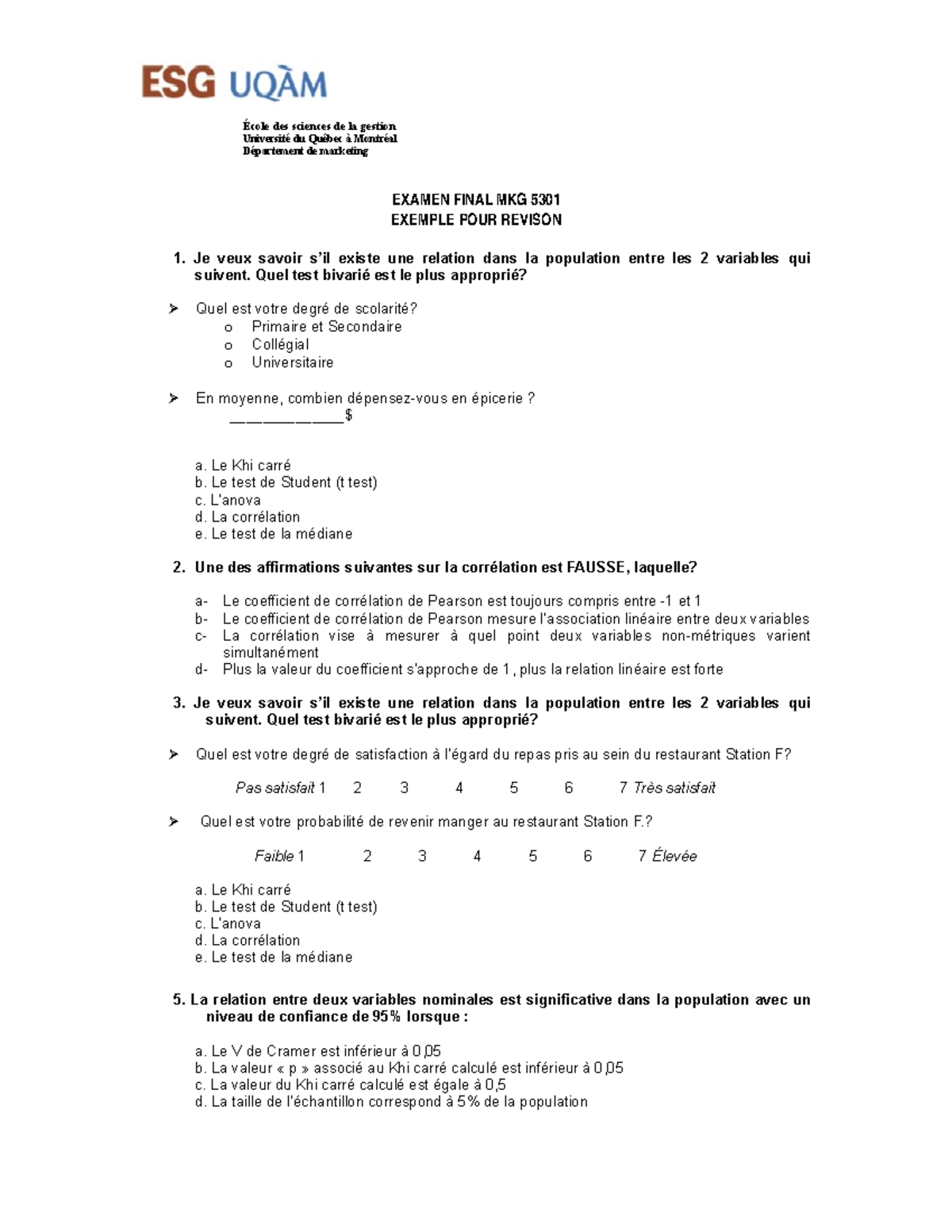 Examen Type / Pratique 25 Avril 2019, Questions Et Réponses - EXAMEN ...