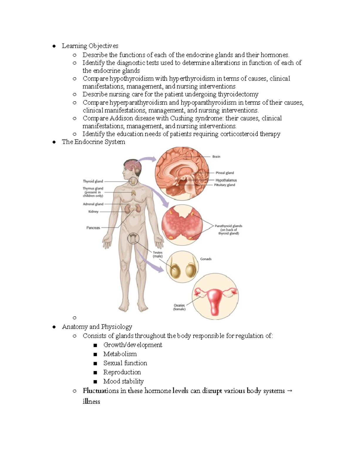 Care Of Pts With Endocrine Disorders Studocu