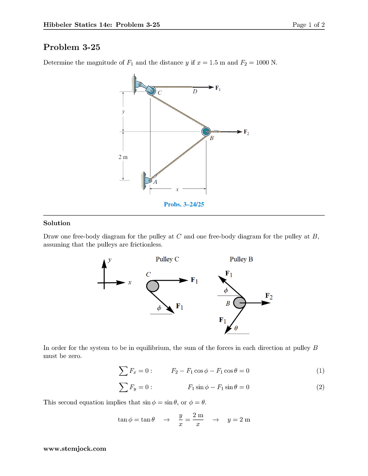 Hibbeler S 14e Ch3p25 - Hibbeler Statics 14e: Problem 3-25 Page 1 Of 2 ...