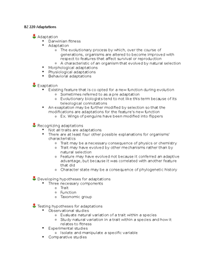 BZ 220 Modes of Selection - BZ 220 Modes of Selection Four postulates ...