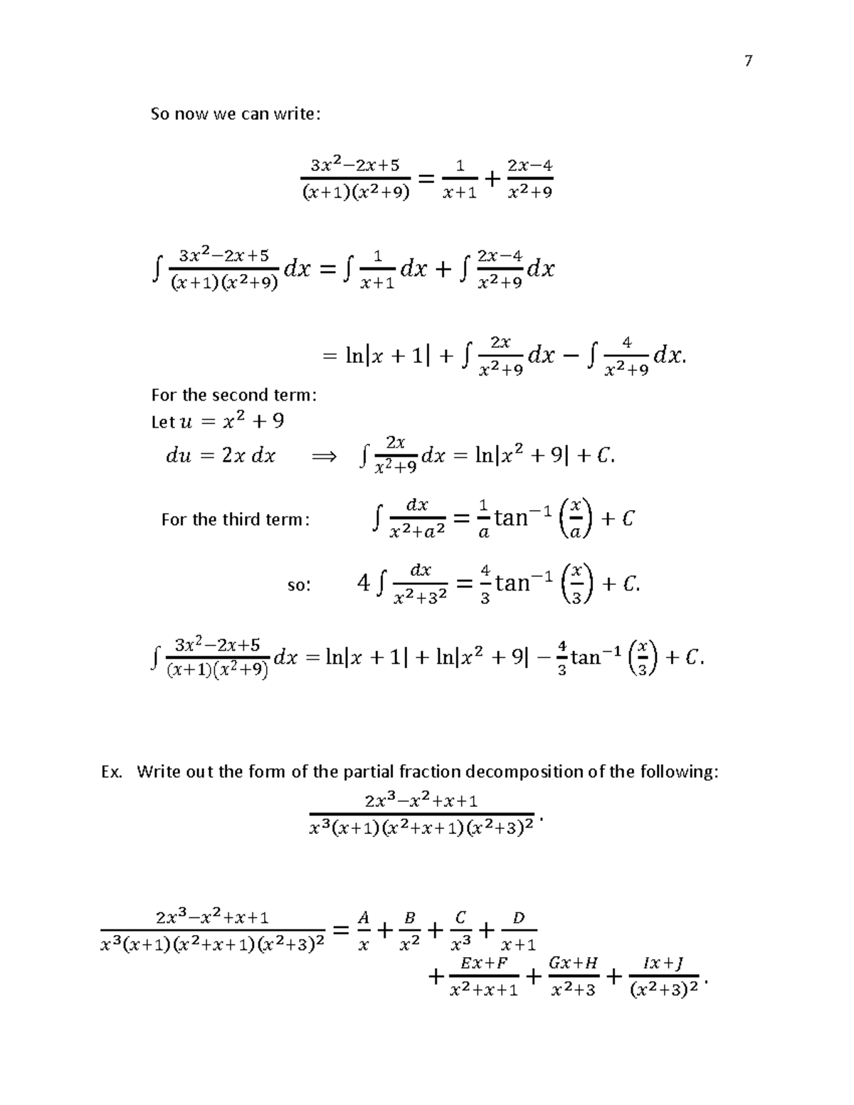 Partial Fractions 3 - Calculus II - So now we can write: 3𝑥 2 −2𝑥+ (𝑥+1 ...