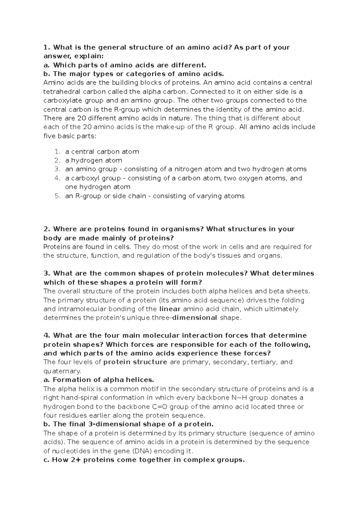 Beau the dog lab report What is the general structure of an amino