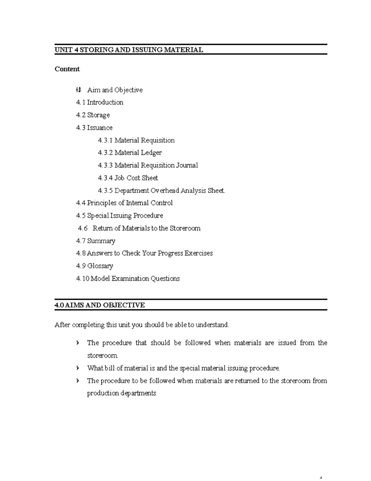 Cost accaunting 4 - TEXT BOOK - UNIT 4 STORING AND ISSUING MATERIALUNIT ...