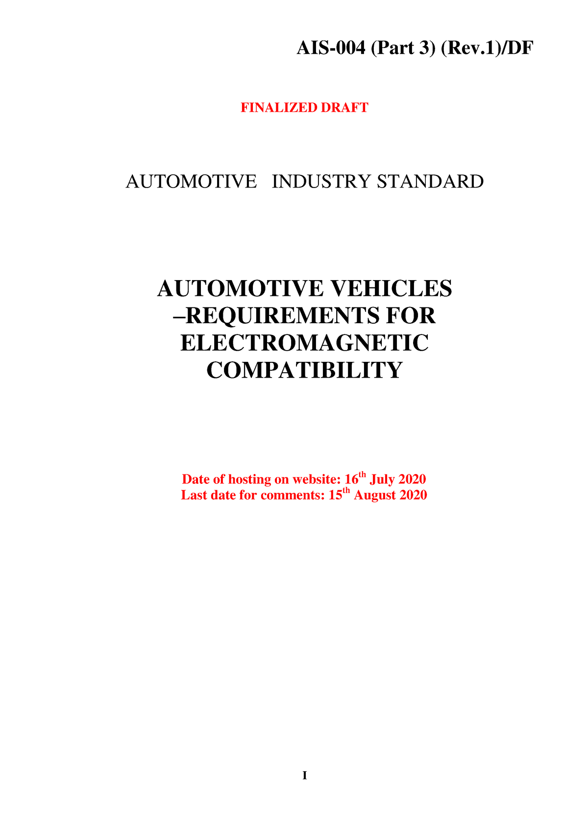 AIS004 (Part 3) Rev. 1 I FINALIZED DRAFT AUTOMOTIVE INDUSTRY