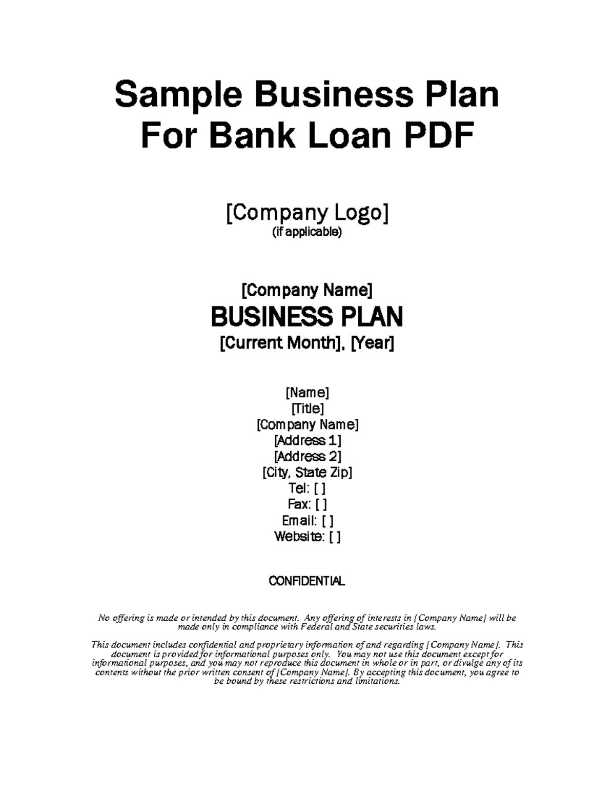 business plan for banking and finance