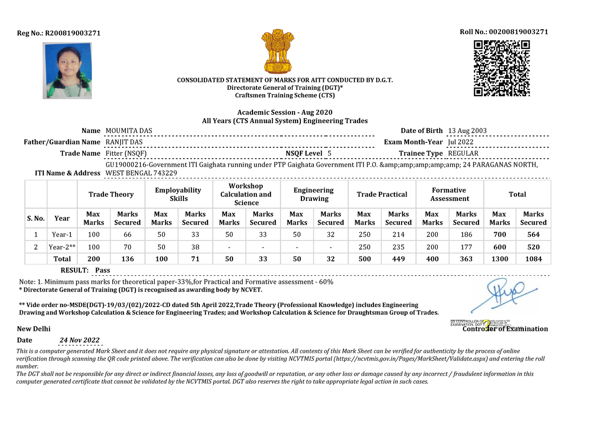 Consolidated Marksheet-r2008 19003271 - Reg No.: R CONSOLIDATED ...