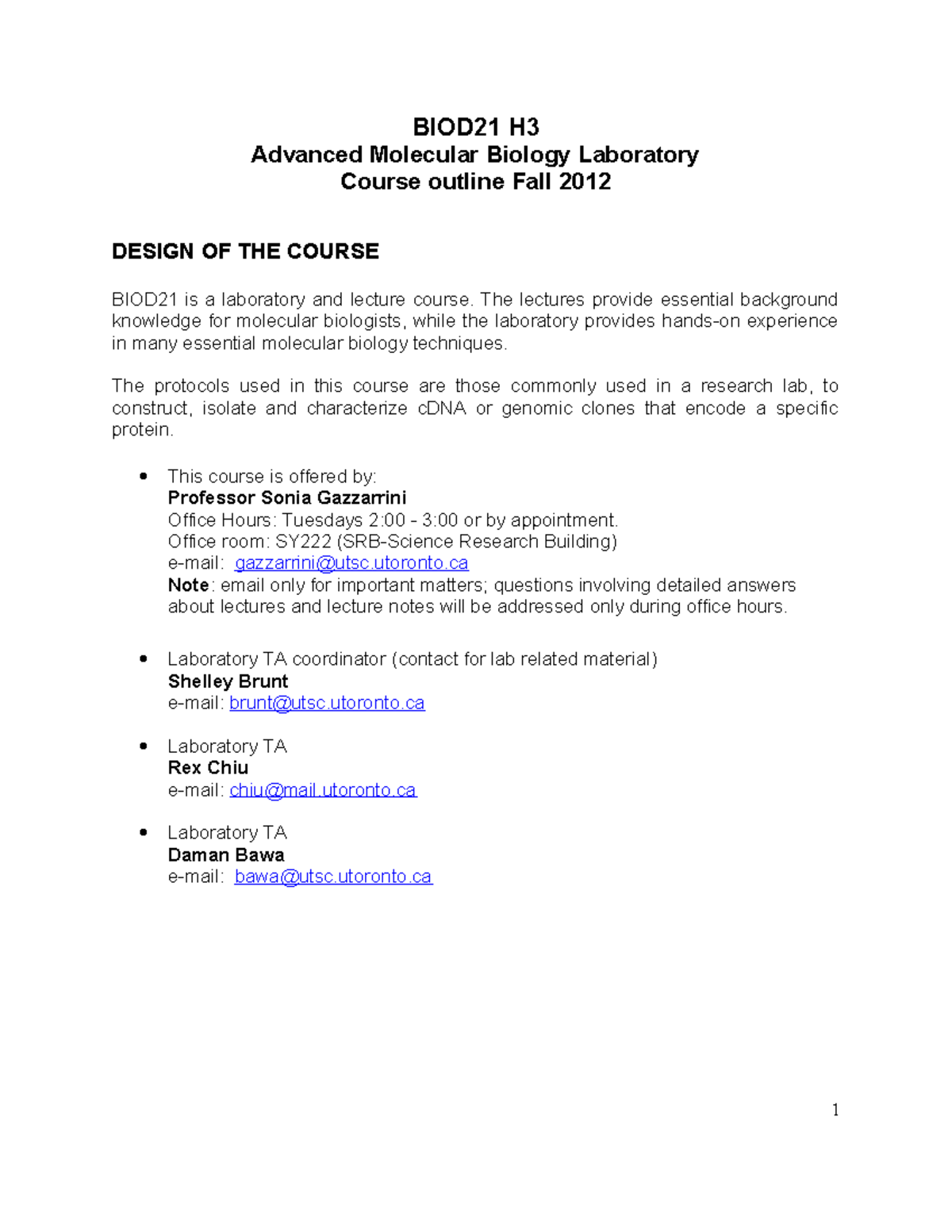 BIOD21 Fall2012 Syllabus - BIOD21 H Advanced Molecular Biology ...