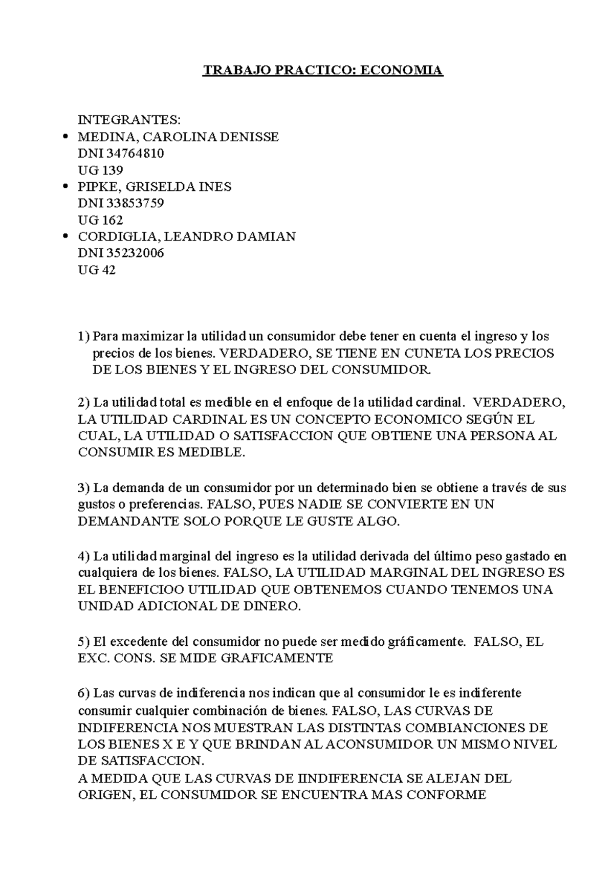 Economia - TRABAJO PRACTICO: ECONOMIA INTEGRANTES: MEDINA, CAROLINA ...