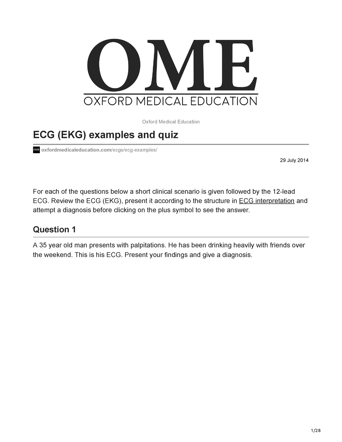 oxfordmedicaleducation-ecg-ekg-examples-and-quiz-29-july-2014