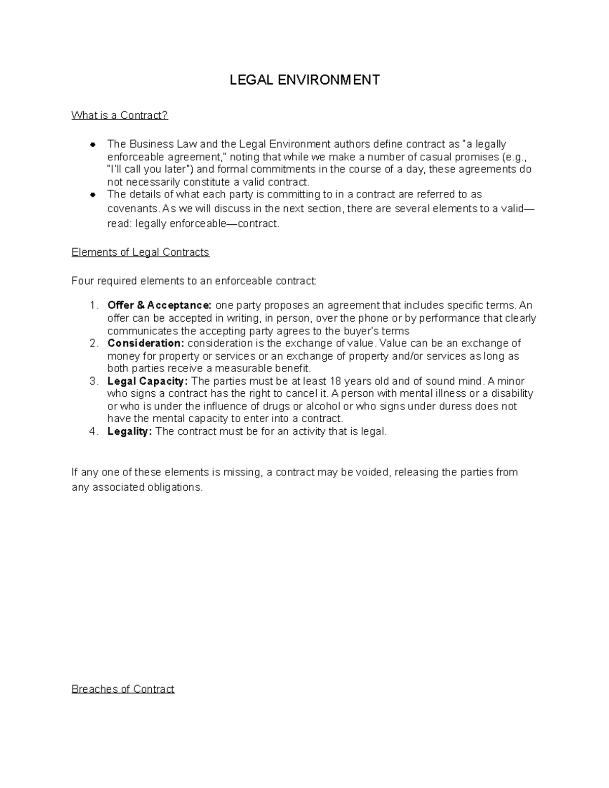 Intro to Business Chapter 5 Part 3 Notes - LEGAL ENVIRONMENT What is a ...