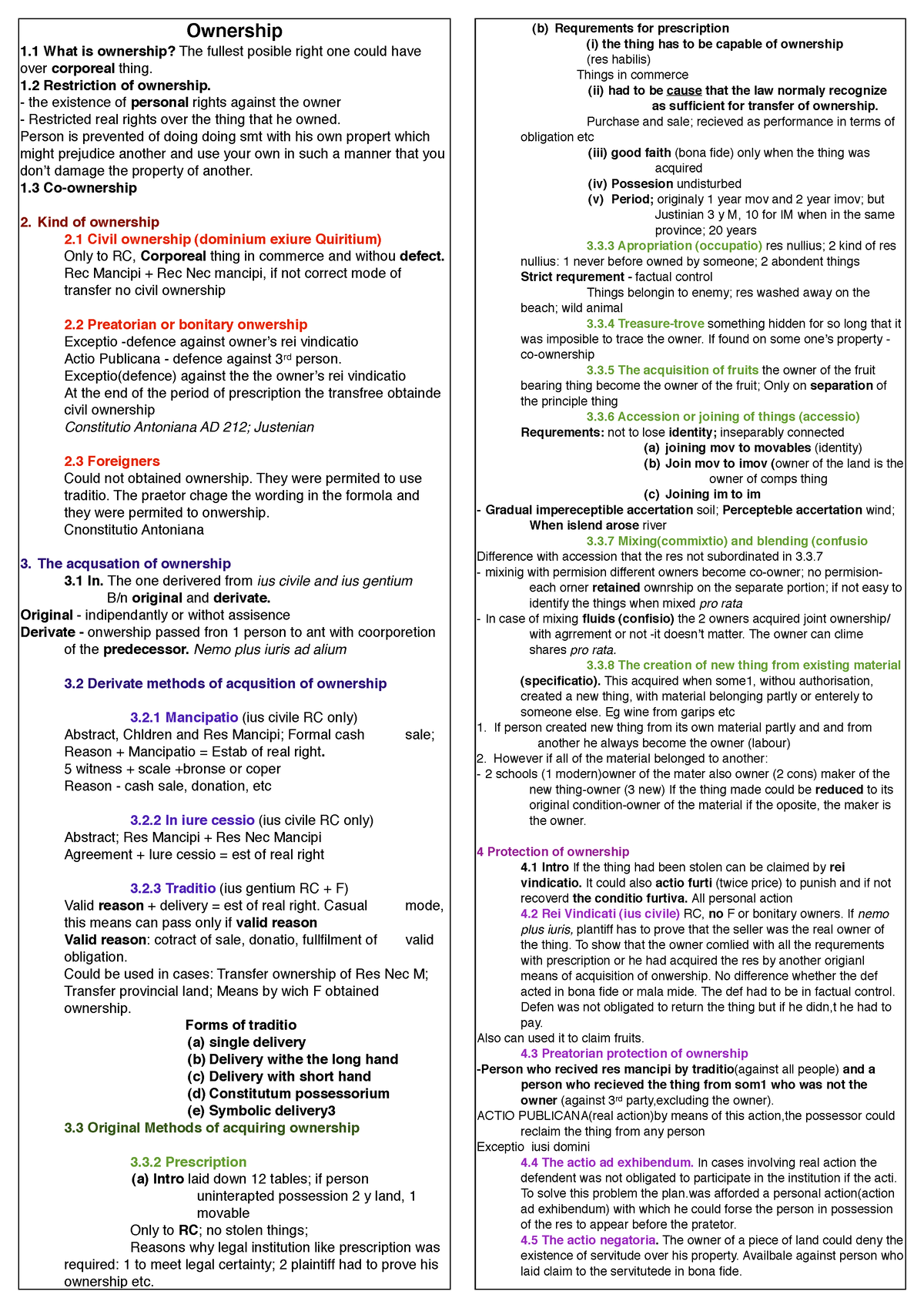 Chapter 3 - Summary notes - Ownership 1 What is ownership? The fullest ...