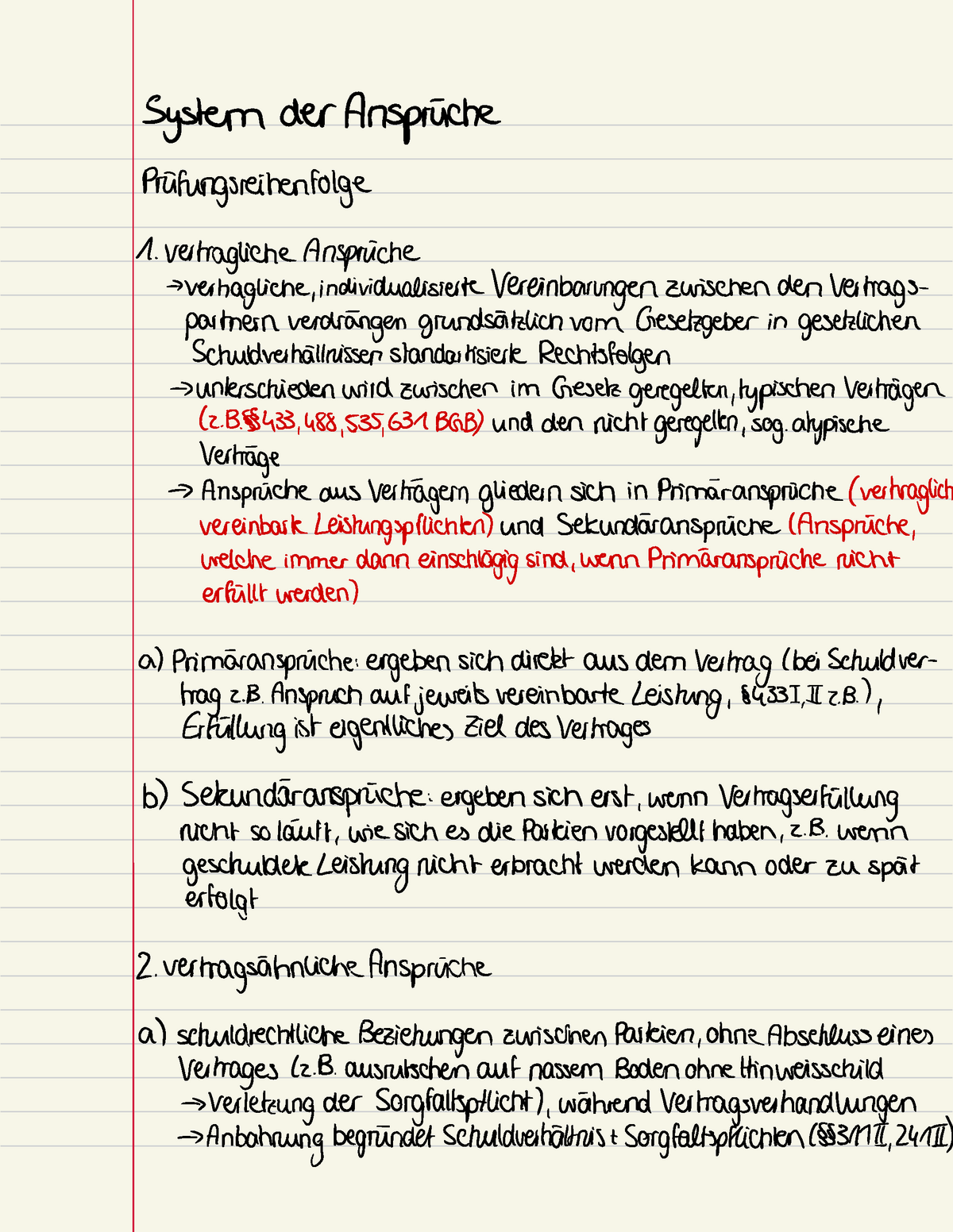 Anspruchsgrundlagen - Übersicht - System Der Ansprüche ...