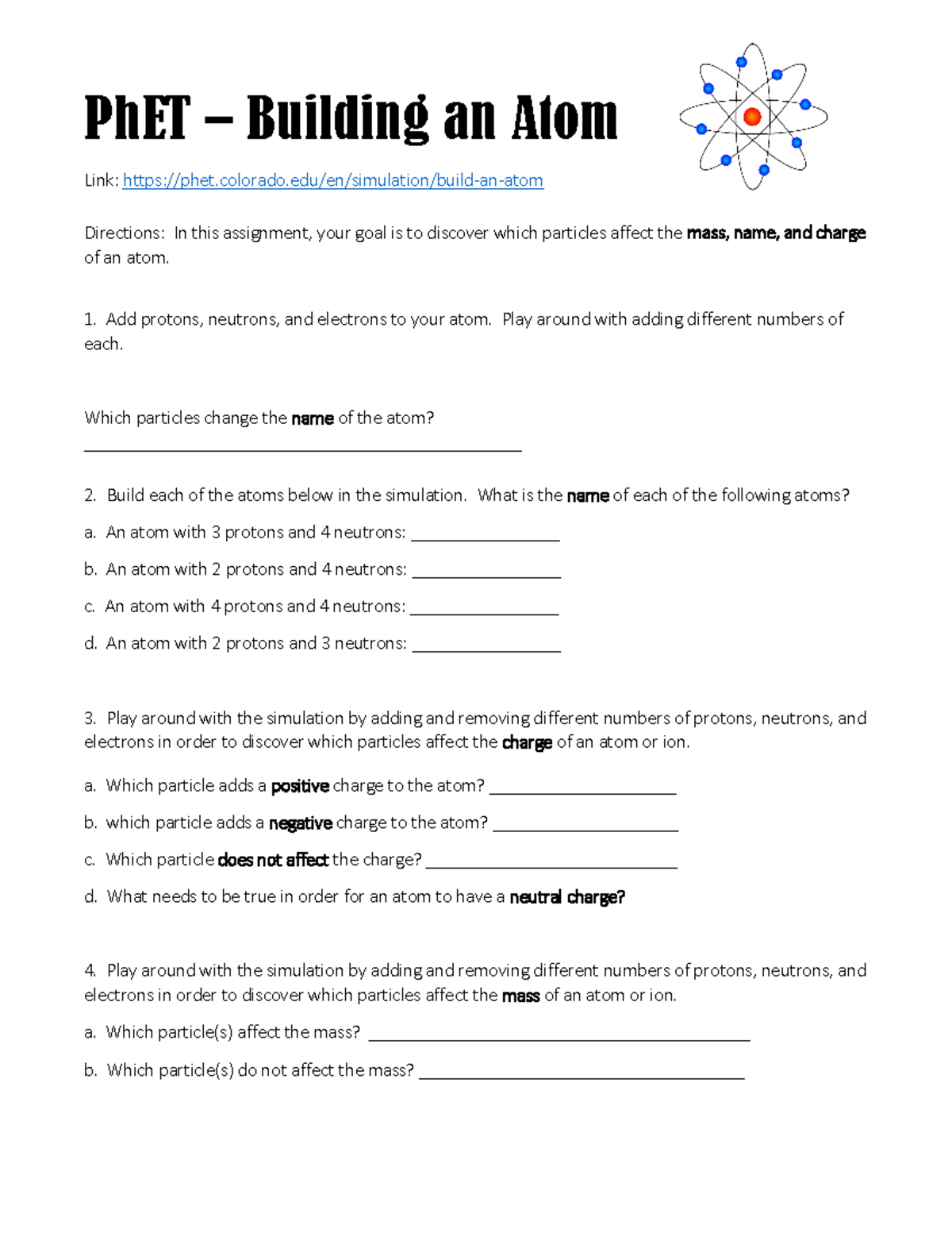 Ph Etbuildingan Atom Inquiry Virtual Labfor Atomic Structure-1 - Phet 