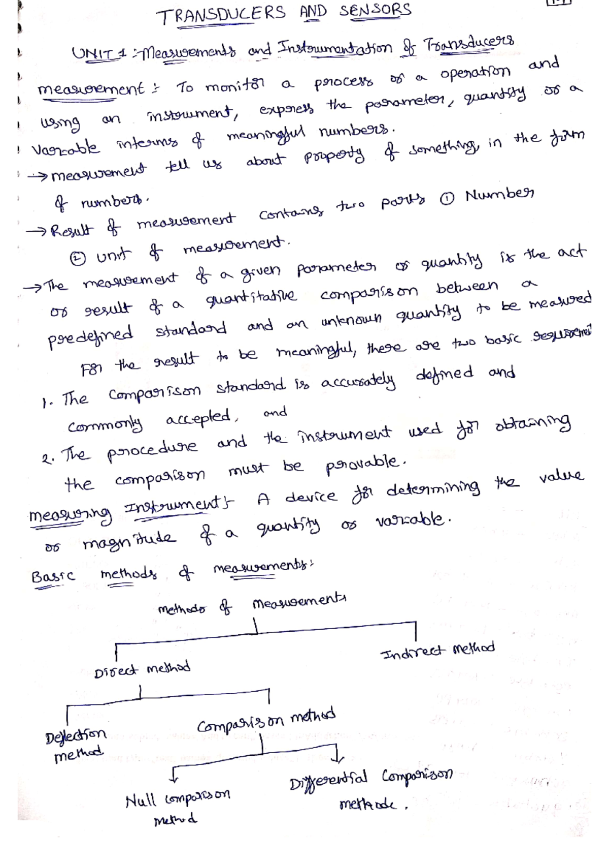 T&S Unit 1 - Use this - Sensors And Transducers, - Response of ...