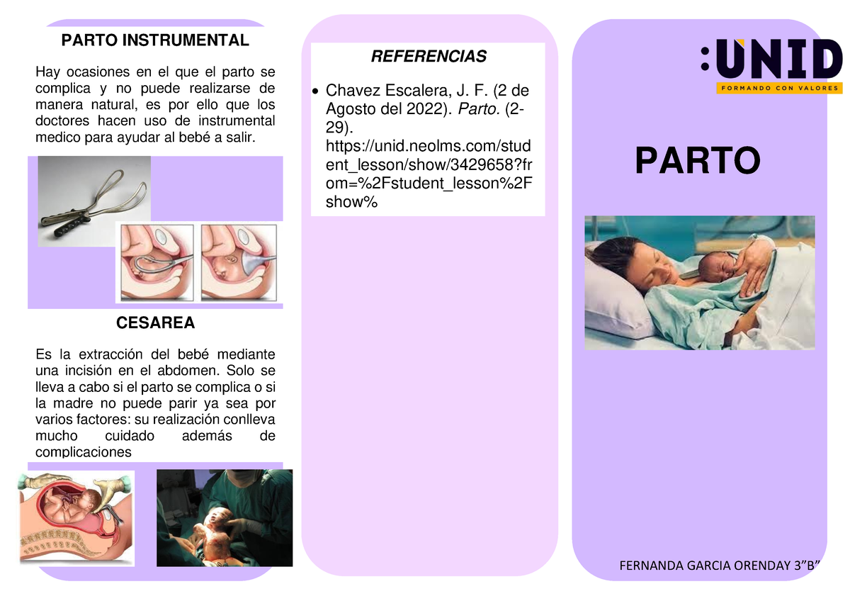 Triptico Sobre El Parto - PARTO FERNANDA GARCIA ORENDAY 3”B” PARTO ...