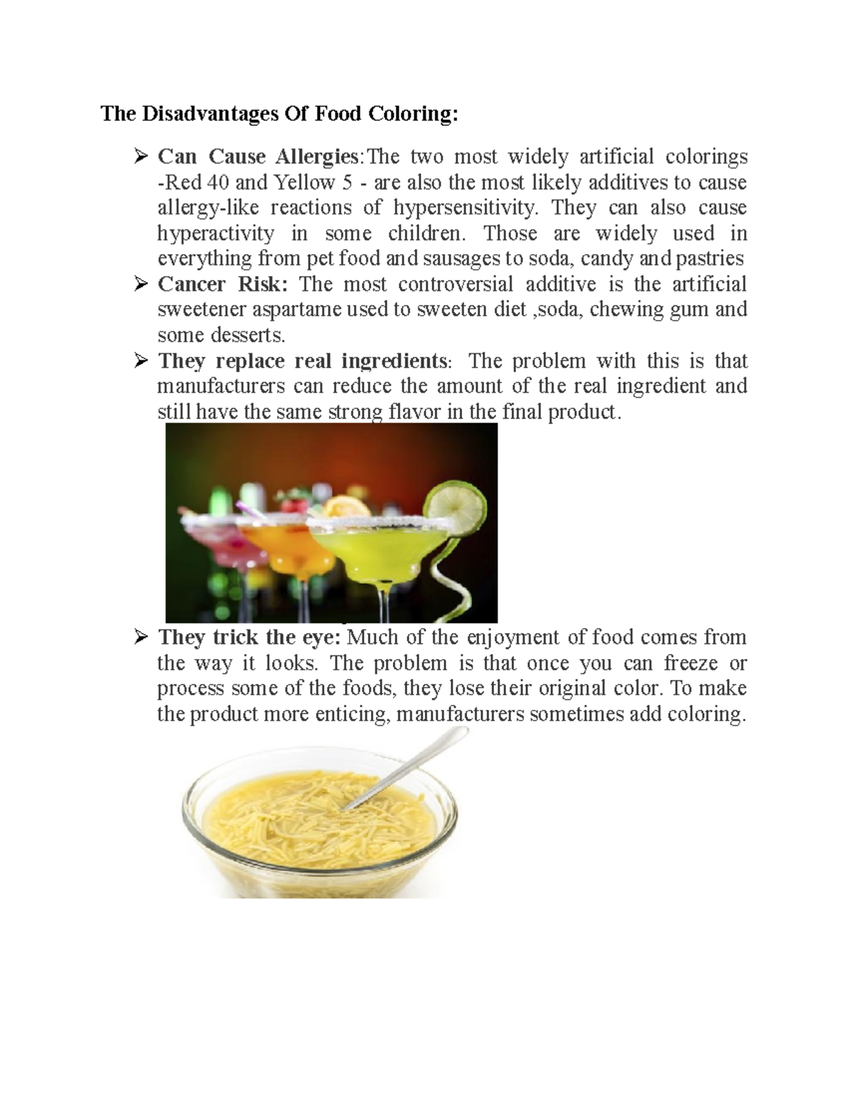 Disadvantages of Food coloring The Disadvantages Of Food Coloring