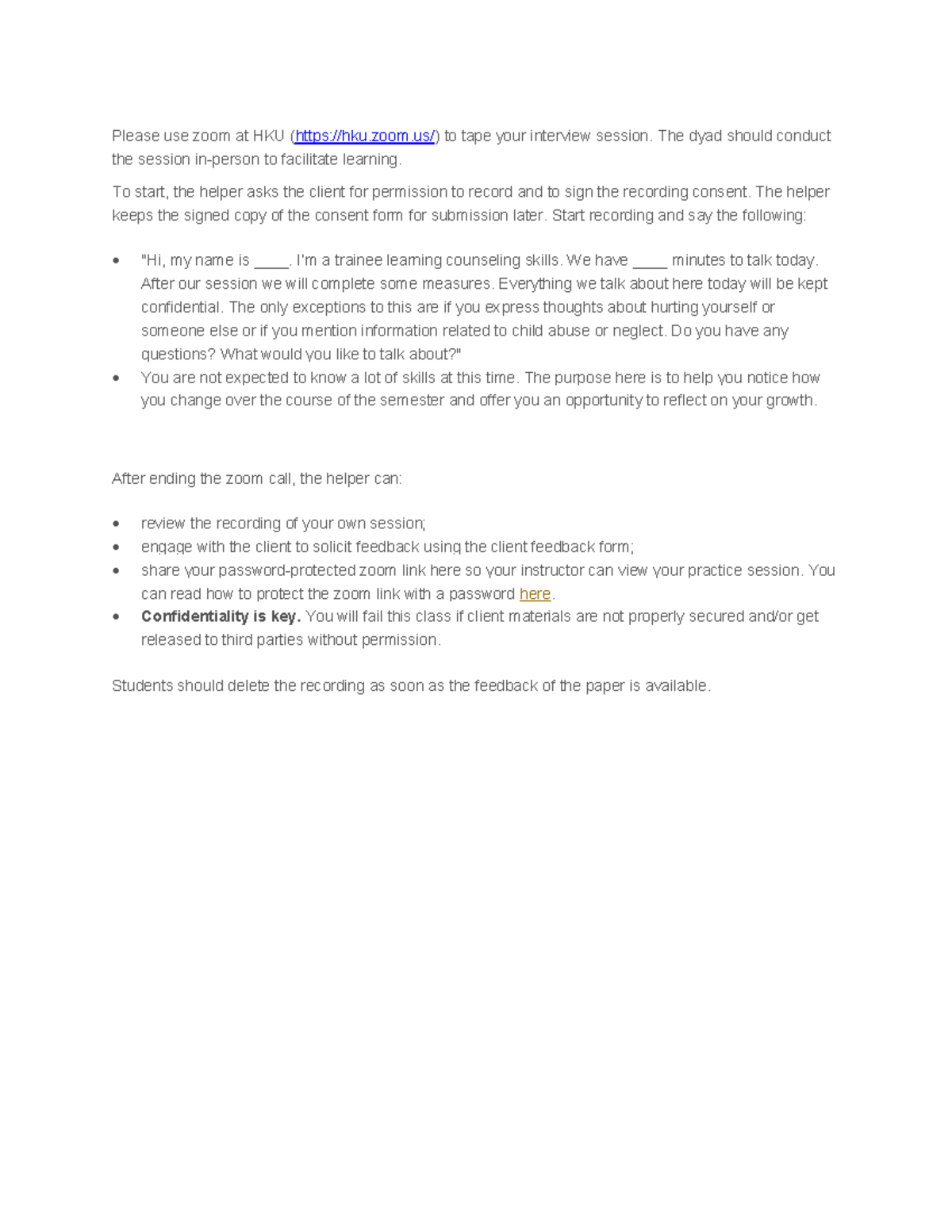 First video recording guide - Please use zoom at HKU (hku.zoom/) to ...
