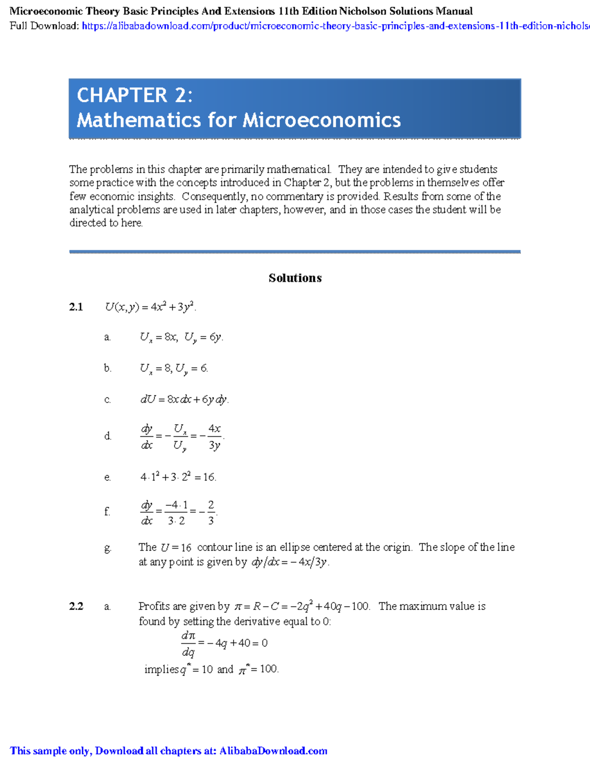 Microeconomic Theory Basic Principles And Extensions 11th Edition ...