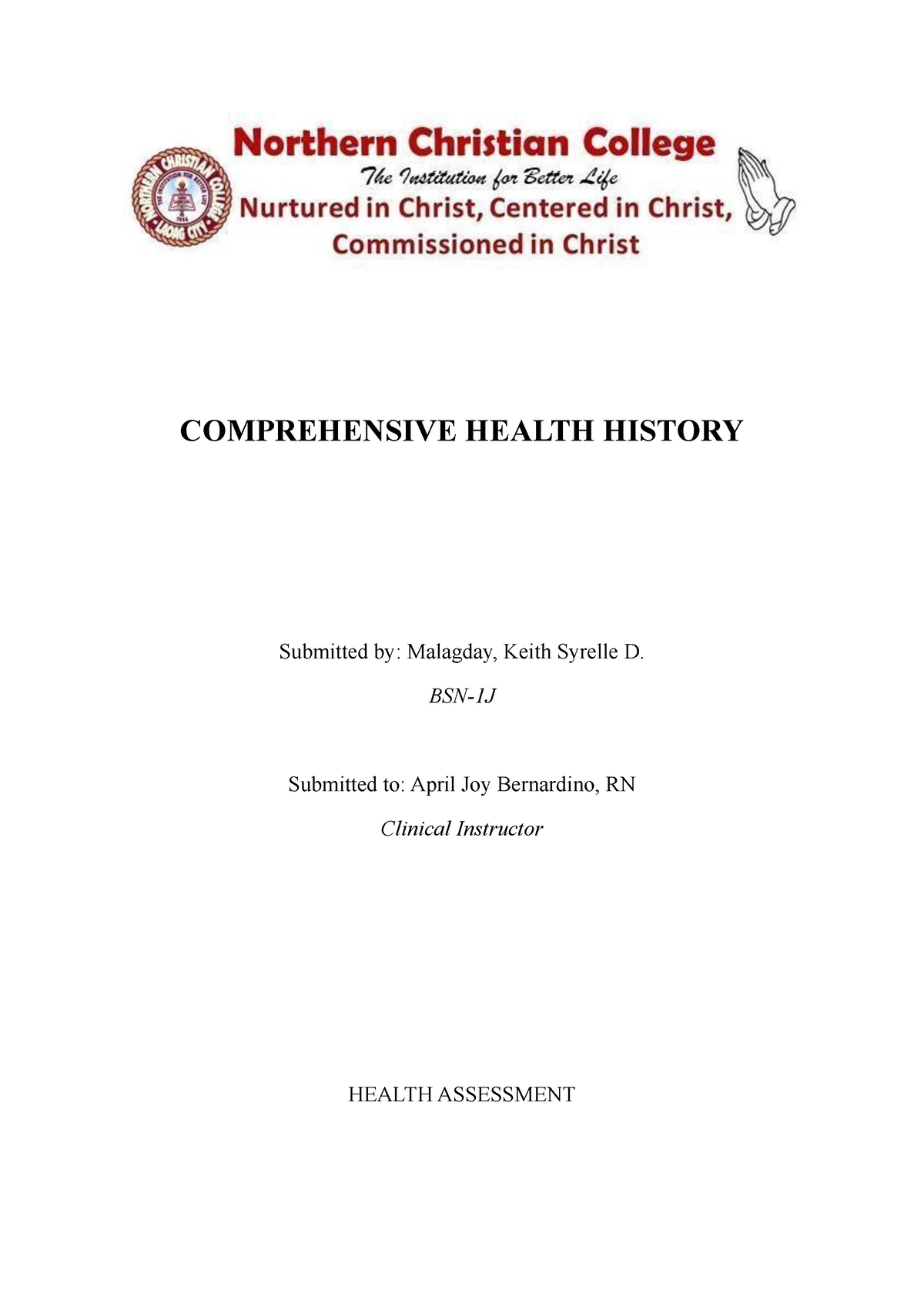 Comprehensive- Health- History-pdf-file - COMPREHENSIVE HEALTH HISTORY ...