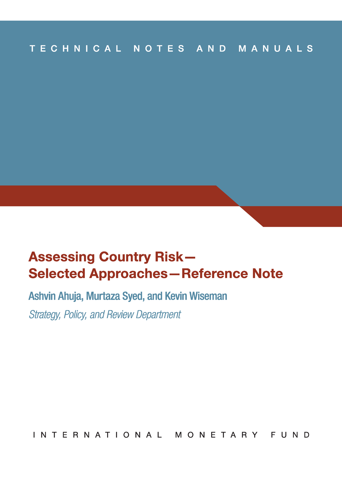 imf national risk assessment methodology