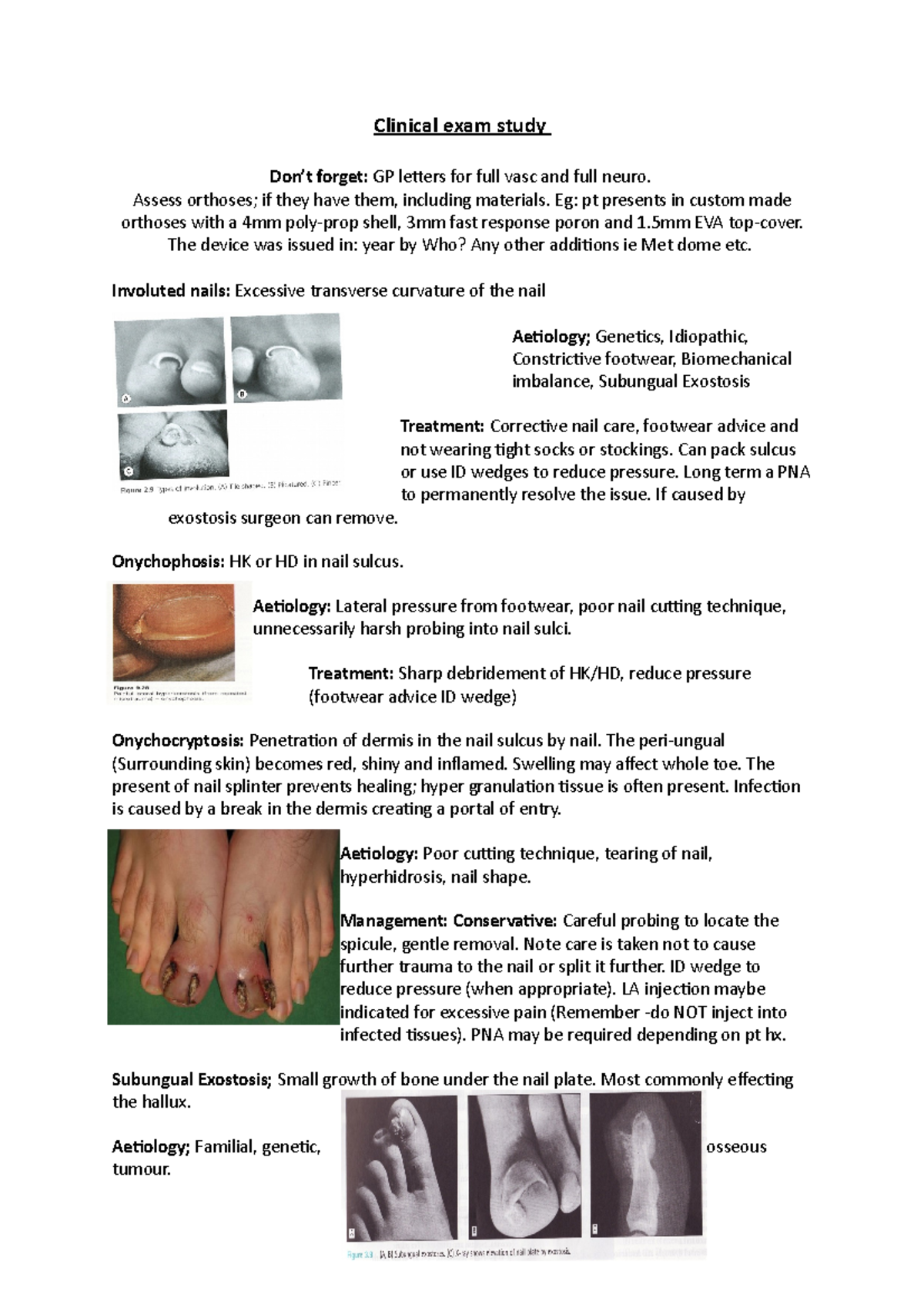 Common clinical pathologies and such Clinical exam study Don’t