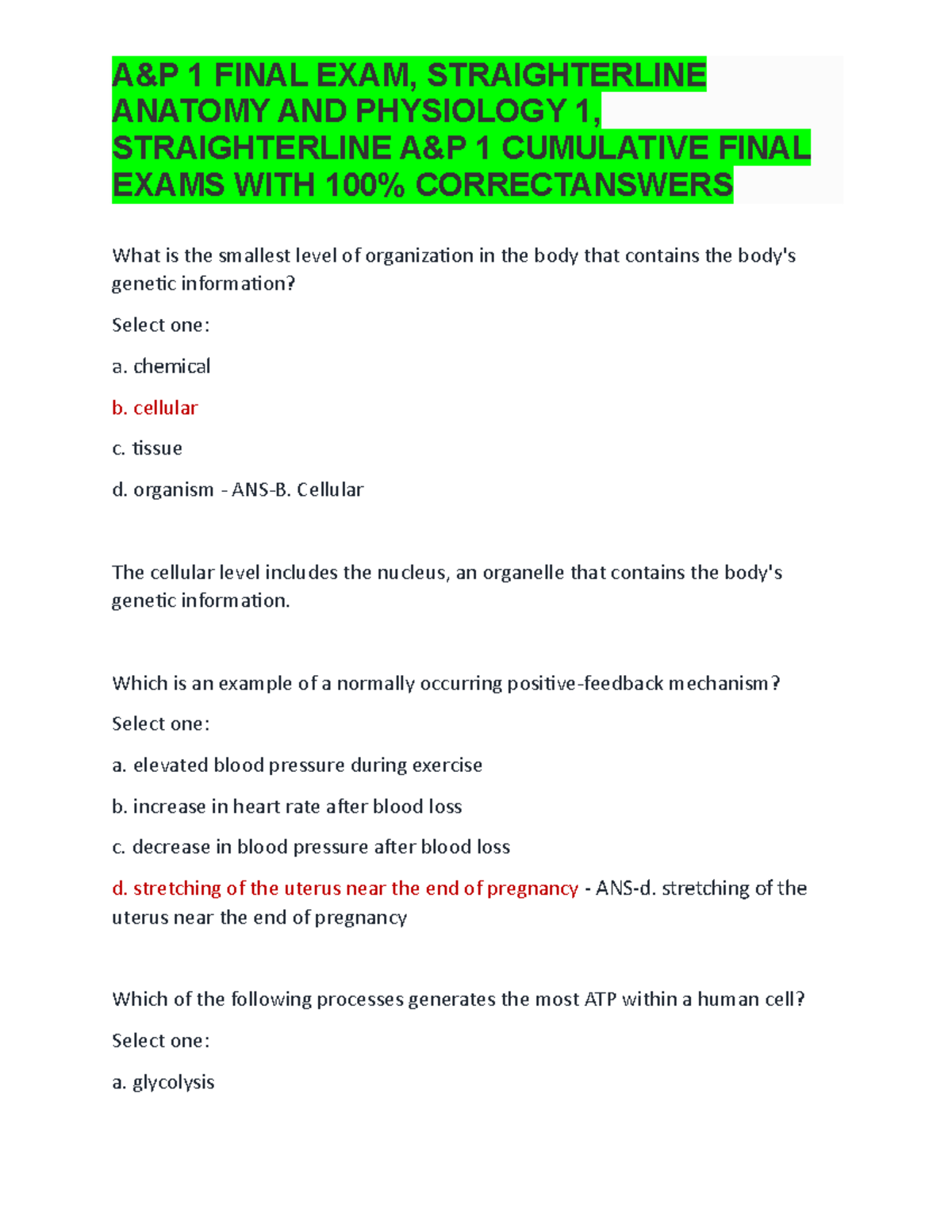A&P 1 Final Exam Quizlet - 7s4q5r7