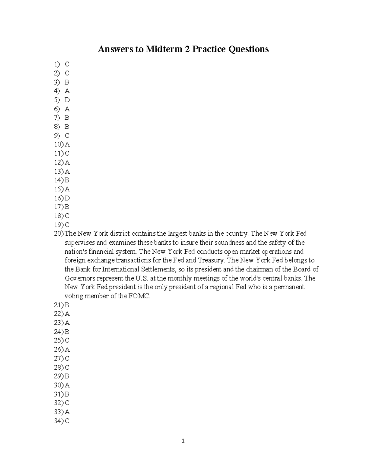 M2 Practice Questions Answers-1 - 1 Answers to Midterm 2 Practice ...
