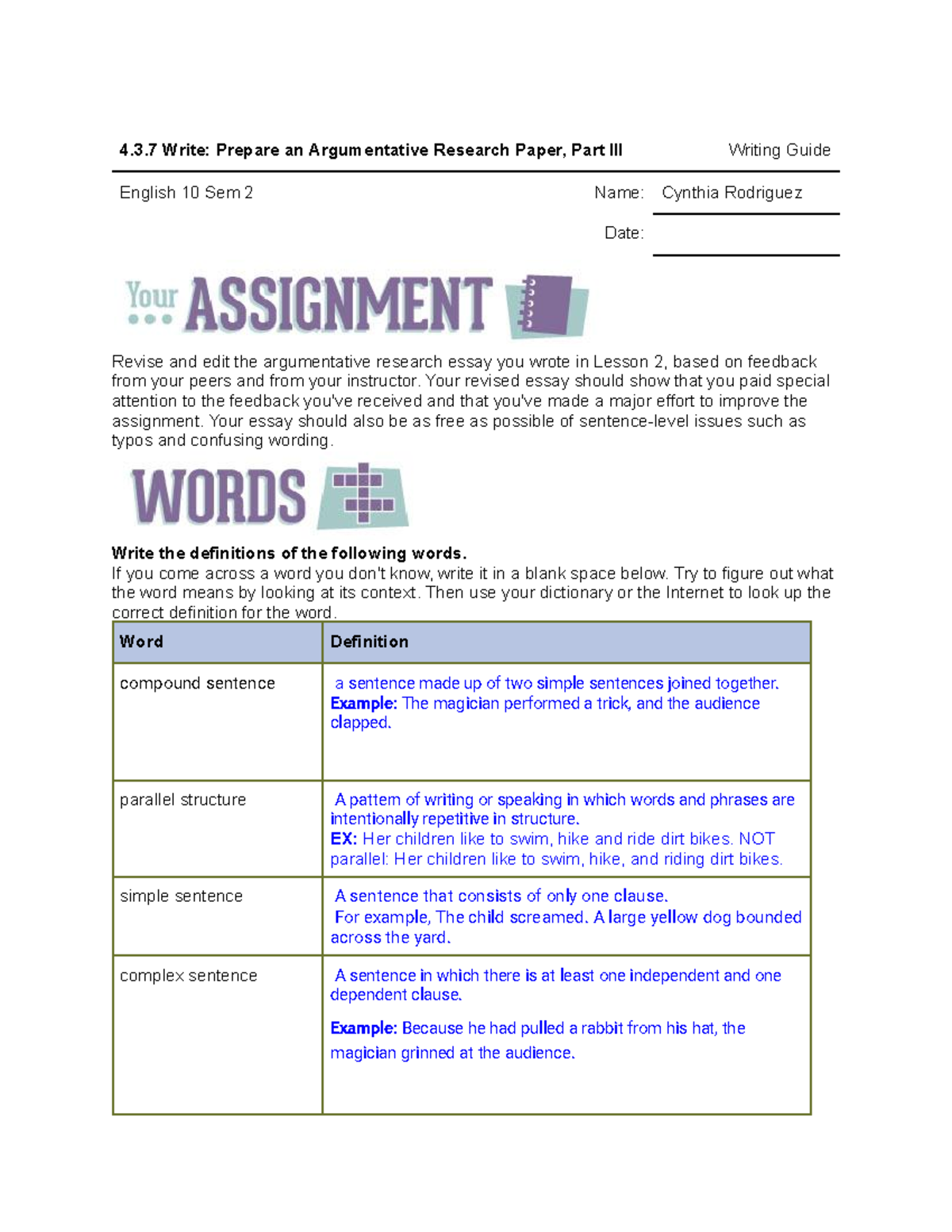 4.3.8 quiz prepare an argumentative research paper part iii