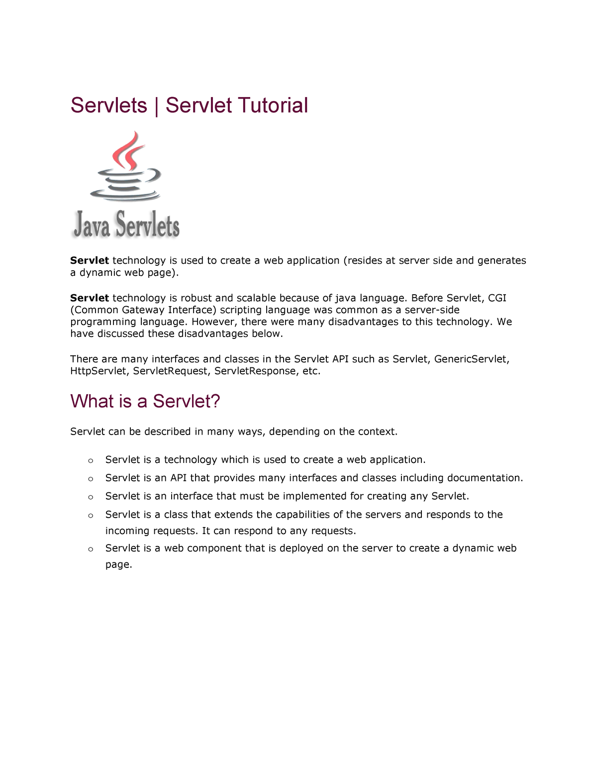 servlet-notes-servlets-servlet-tutorial-servlet-technology-is-used