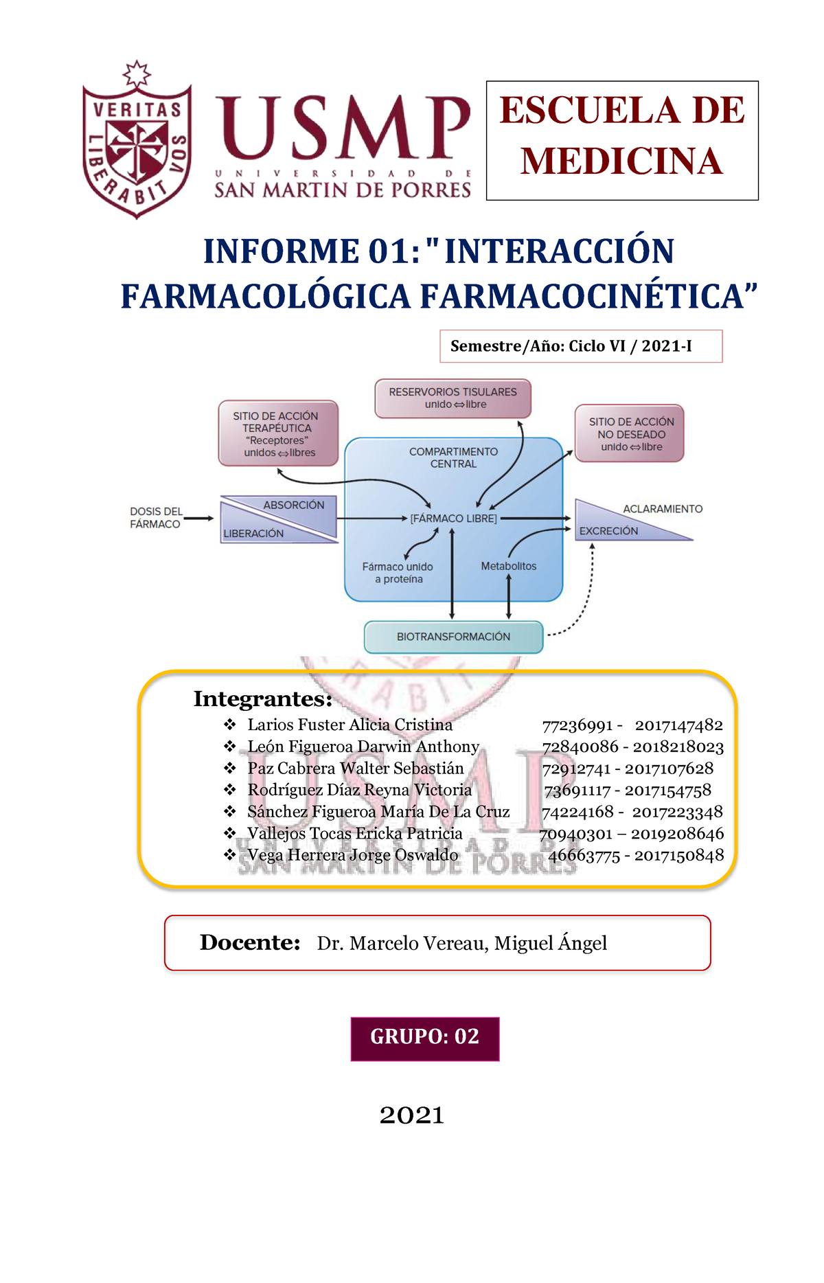 1 Informe 01 Interaccion Farmacologica FAR Integrantes ö Larios Fuster Alicia Cristina