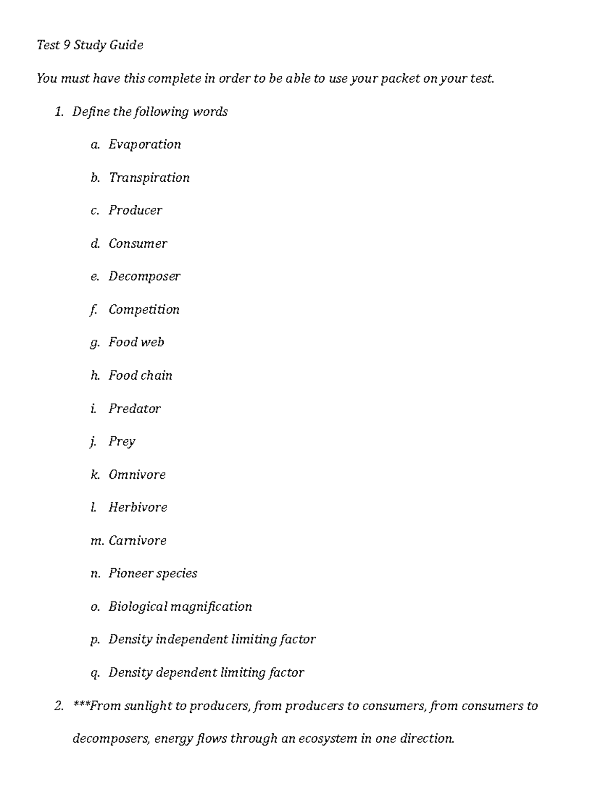 Test 9 study guide - ..................... - Test 9 Study Guide You ...