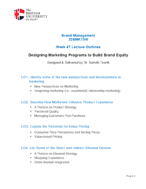 Week #10 - [Topic 9] - Lecture Outlines Study Notes - Page | 1 Brand ...