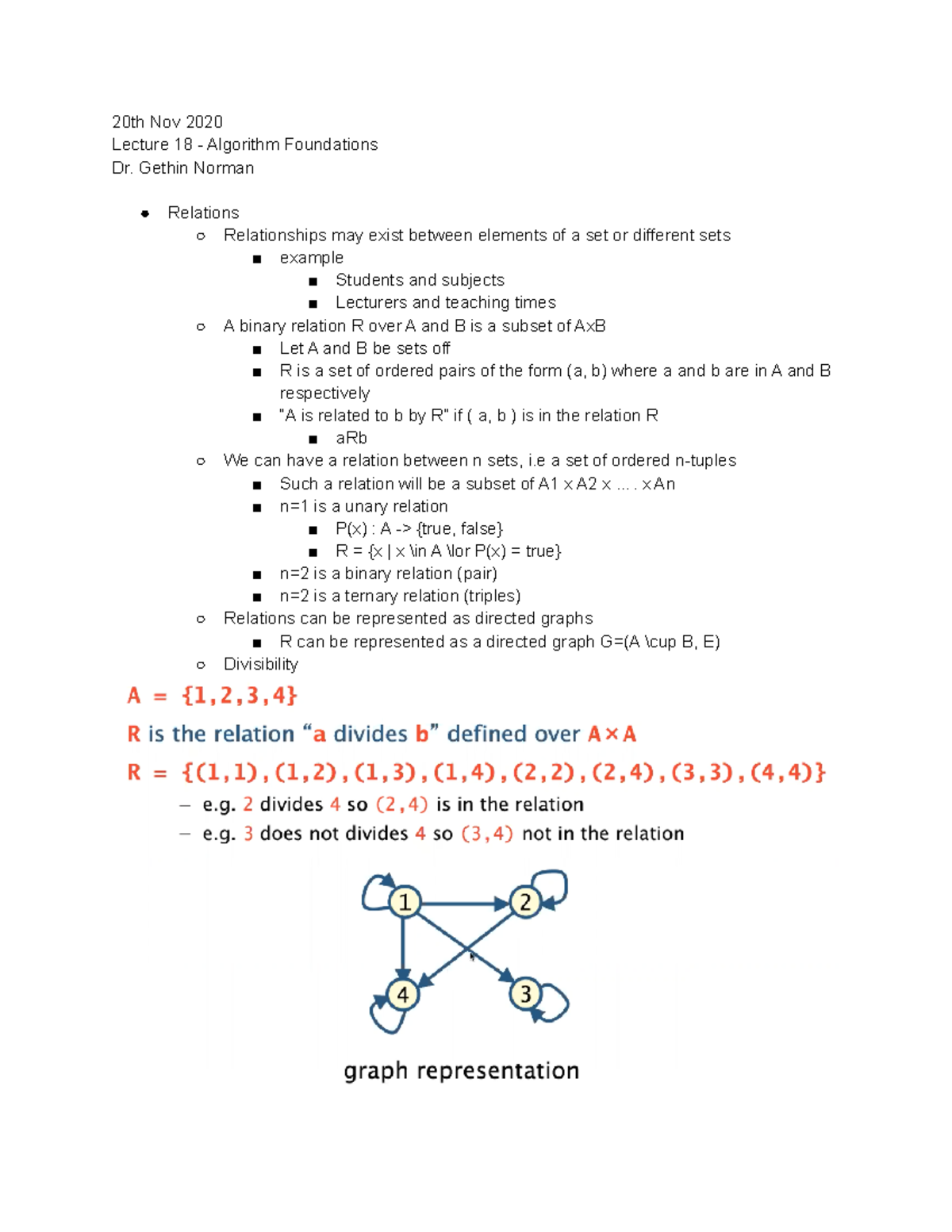 Algorithmic Foundations Lecture 18 - 20th Nov 2020 - 20th Nov 2020 ...
