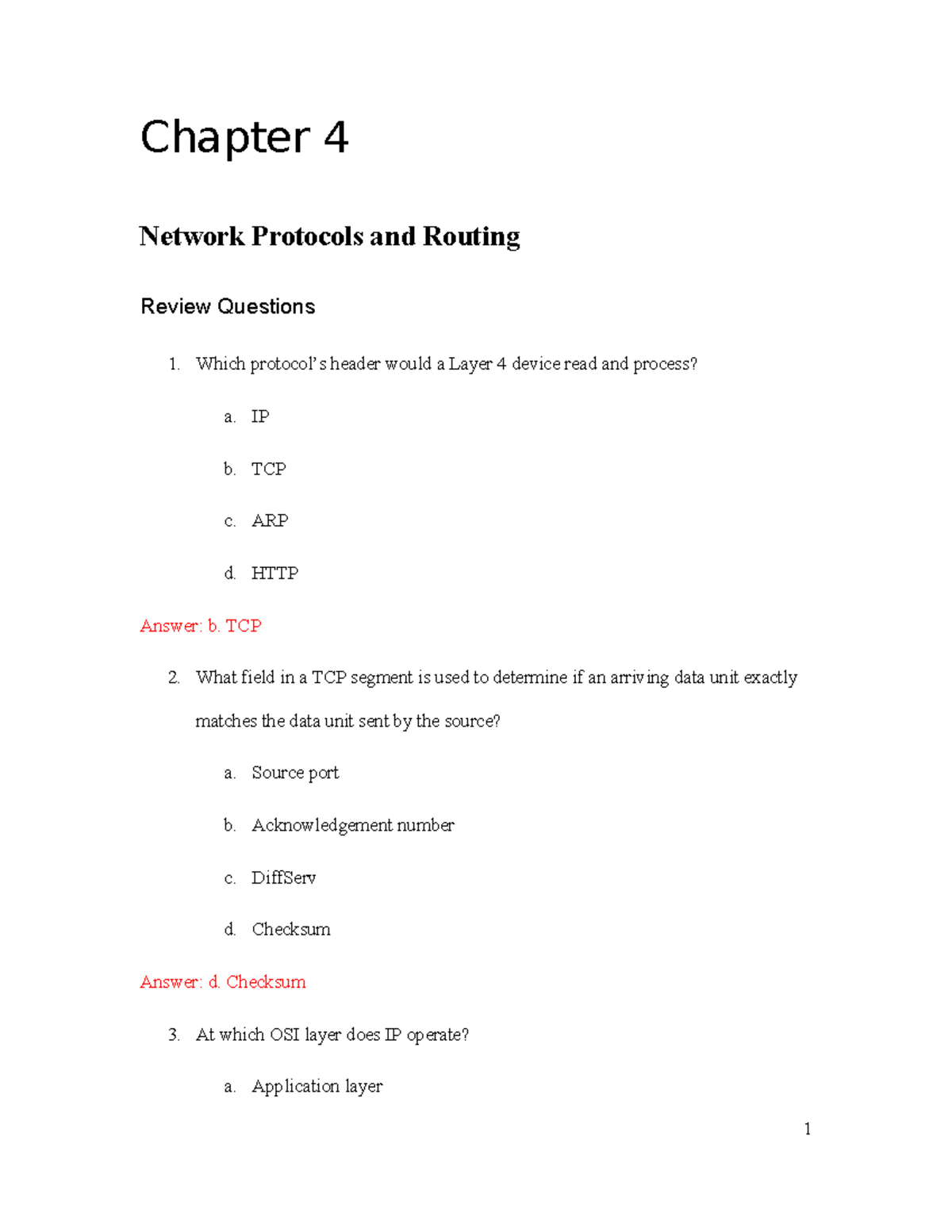 Network 8e Ch04 Solutions - Chapter 4 Network Protocols and Routing ...