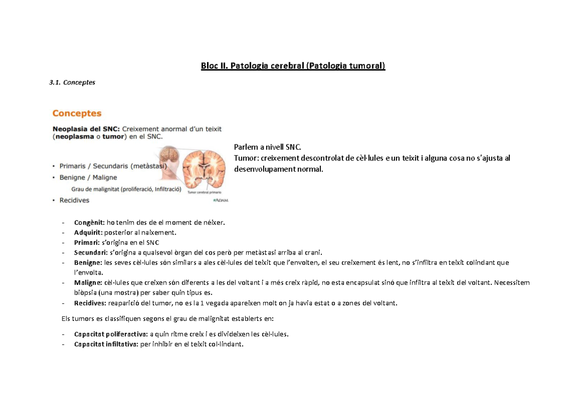 TEMA 3 Tumors - Apuntes 3 - Warning: TT: undefined function: 32 Warning ...