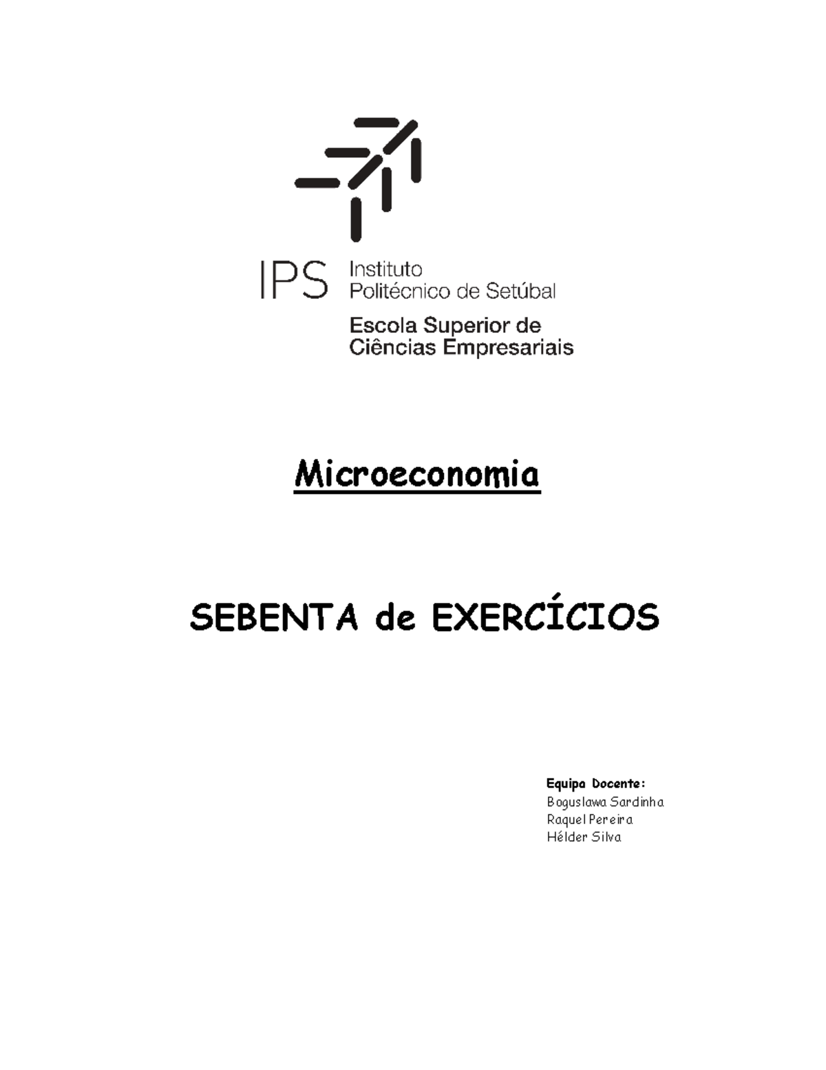 Caderno De Exercícios De Microeconomia - SEBENTA De EXERCÍCIOS Equipa ...