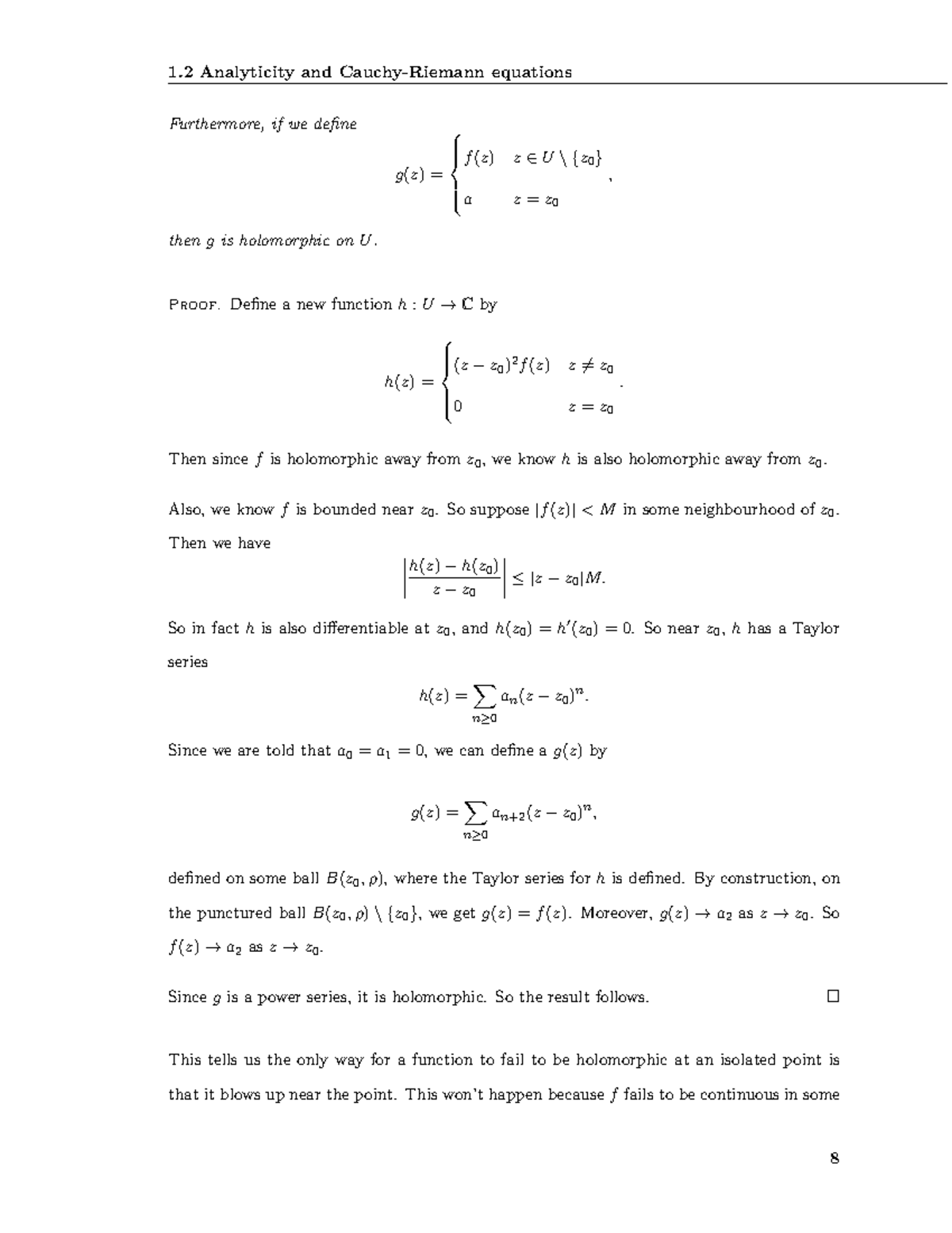 Complex Analysis (7)-1-11-8 - 1 Analyticity and Cauchy-Riemann ...