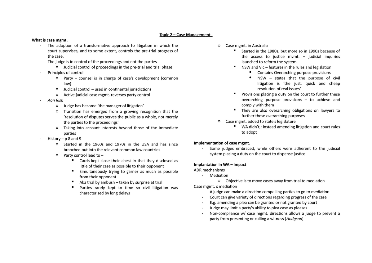 case management research paper topics